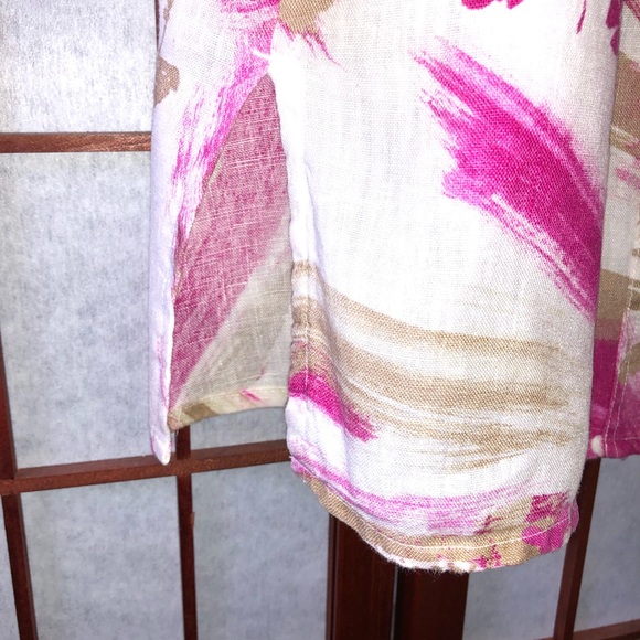 Print Long Sleeve Linen Shirt - Picture 4 of 9